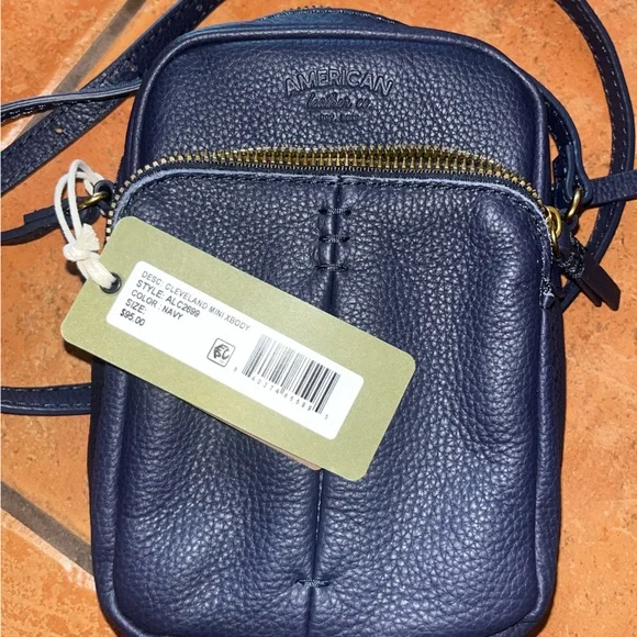 American Leather Navy Crossbody Bag - Picture 6 of 6